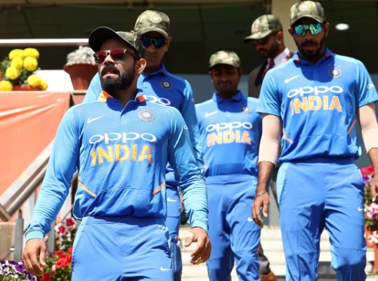 Players walking onto field